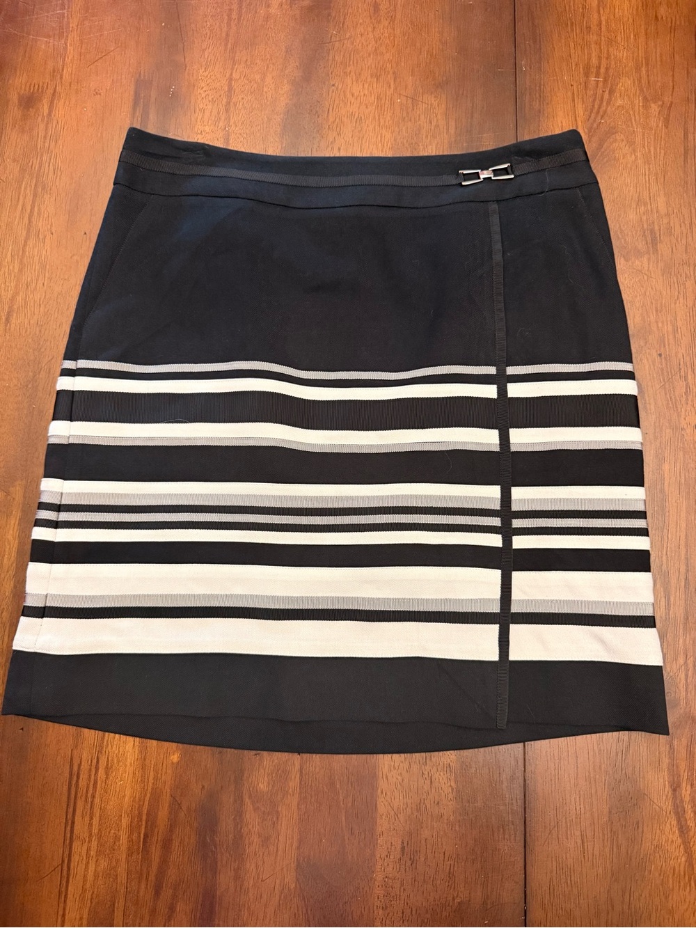 White House Black Market Striped Ribbon Mini Skirt